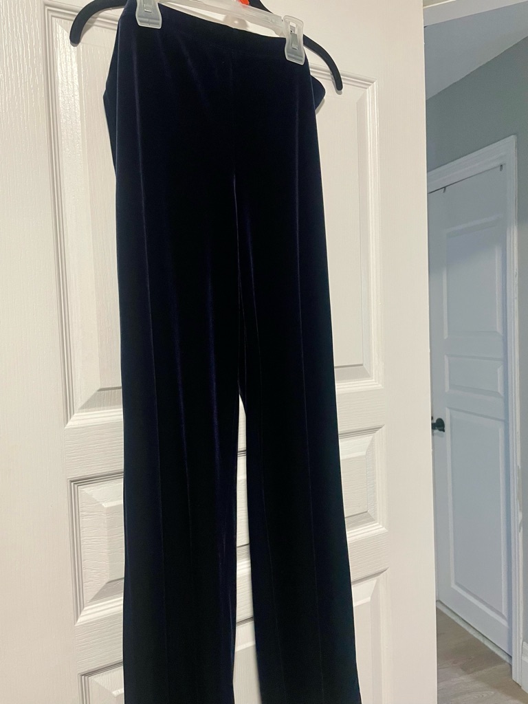 Nwt Laura Black Velvet Wide-Leg Pants Size Large